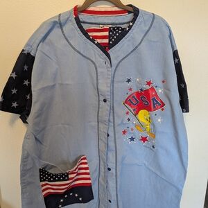 Tweety Bird Denim Shirt with Stars